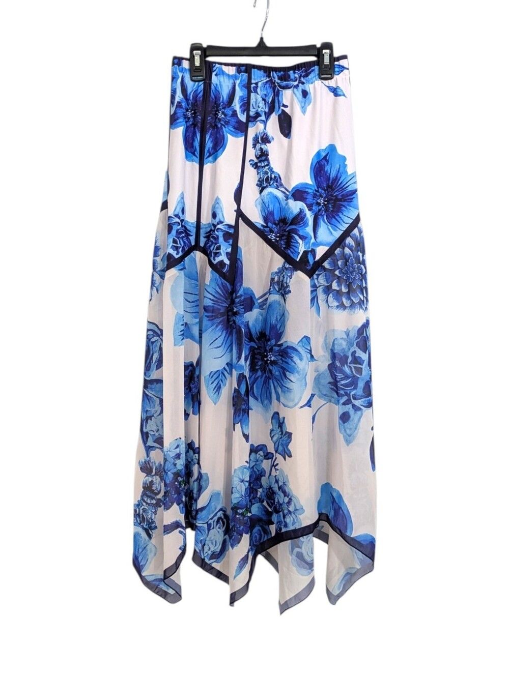 Flaxmaker Blue & White Floral Maxi Skirt - Os / Xs / Small / Medium — image 2 of 6